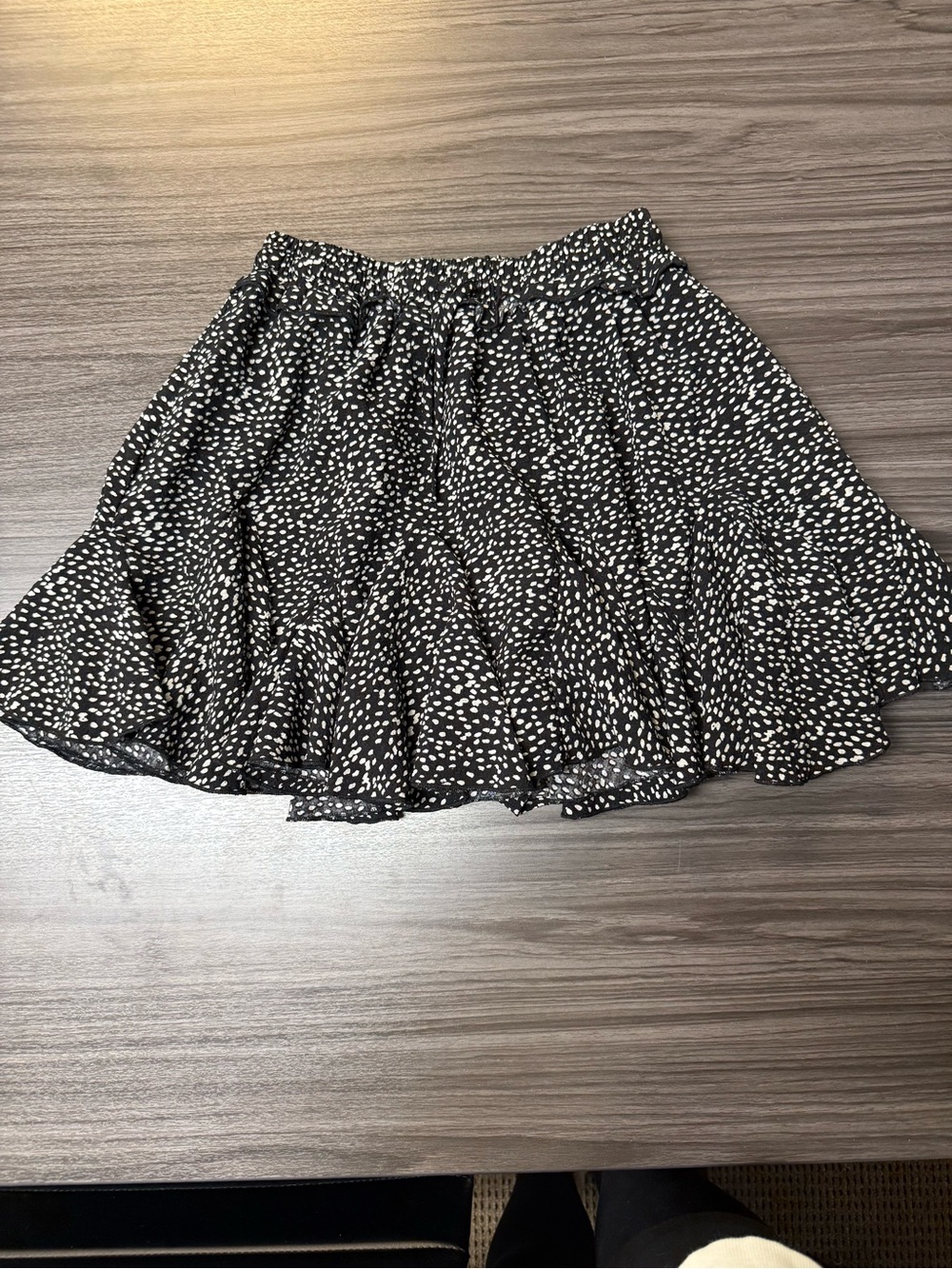 Muse Black Skater Skirt with White Dot Print